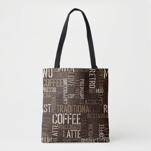 Seamless coffee experience pattern tote bag (Front)