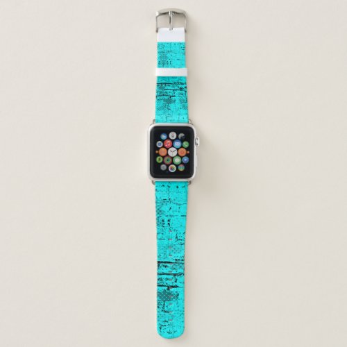 Seamless color grunge turquoise Halftone elements Apple Watch Band