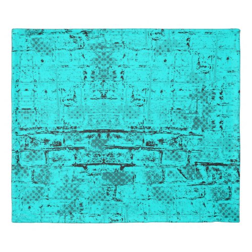 Seamless color grunge turquoise Halftone elements Duvet Cover