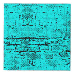 Seamless color grunge turquoise. Halftone elements Faux Canvas Print