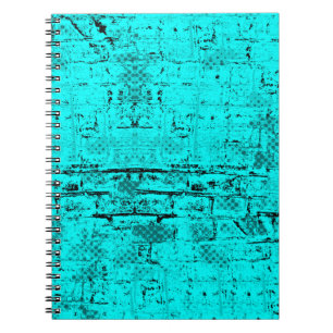 Seamless color grunge turquoise. Halftone elements Notebook