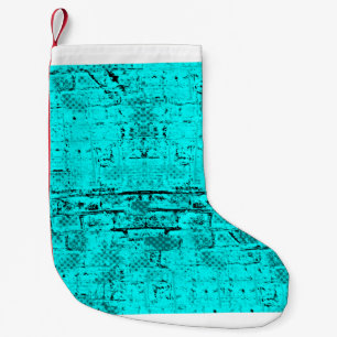 Seamless color grunge turquoise. Halftone elements Small Christmas Stocking