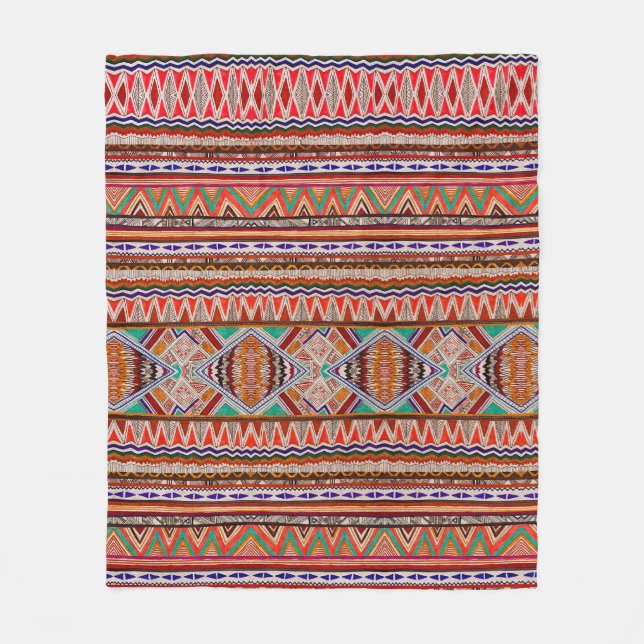 Seamless colorful abstract pattern fleece blanket (Front)