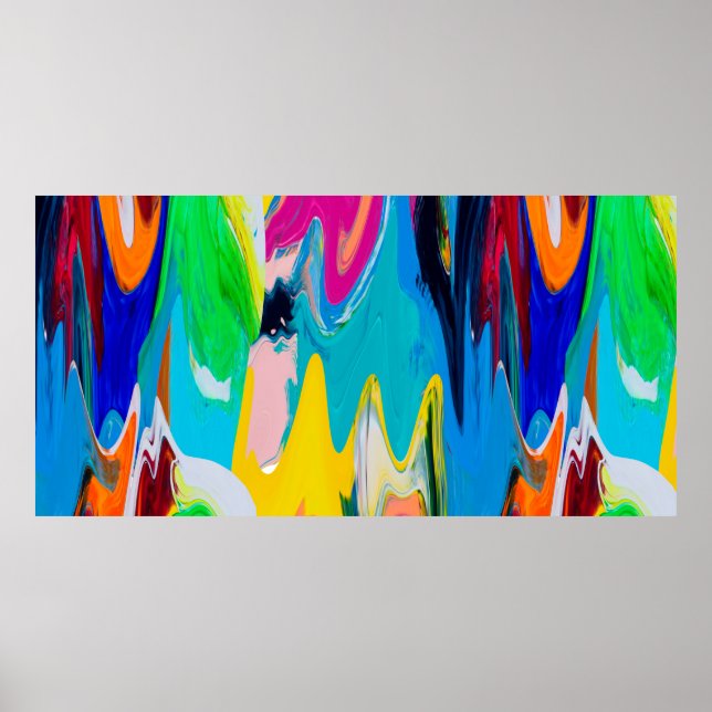 Seamless colorful abstract pattern, watercolor wal poster (Front)