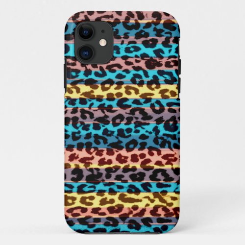 Seamless colorful animal skin texture of leopard iPhone 11 case