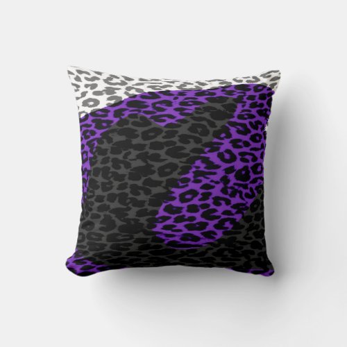 Seamless colorful animal skin texture of leopard throw pillow