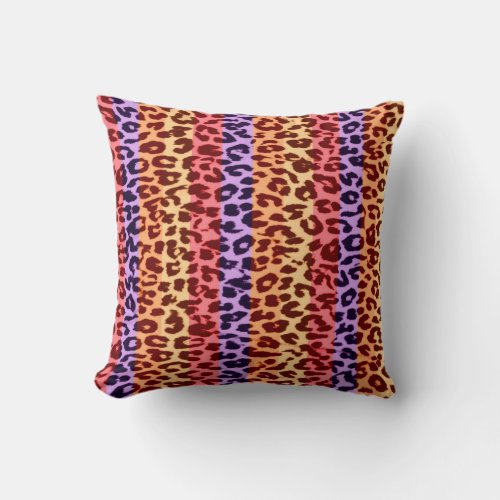 Seamless colorful animal skin texture of leopard throw pillow