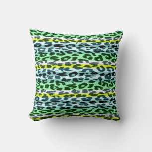 Seamless colorful animal skin texture of leopard throw pillow