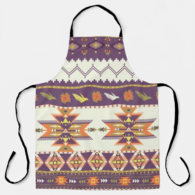 Seamless colorful aztec pattern apron (Front)