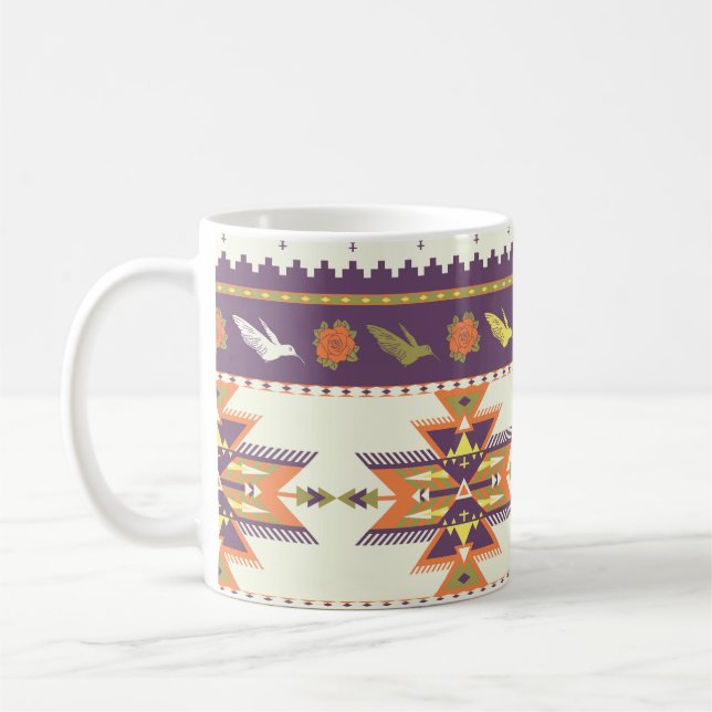 Seamless colorful aztec pattern coffee mug (Left)