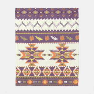 Seamless colorful aztec pattern fleece blanket