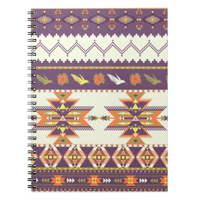 Seamless colorful aztec pattern notebook (Front)