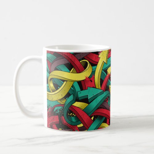 Seamless colorful background of Graffiti on dark b Coffee Mug