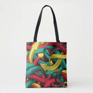 Seamless colorful background of Graffiti on dark b Tote Bag