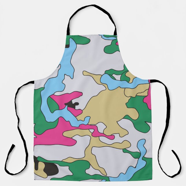 Seamless colorful camouflage background pattern. C Apron (Front)