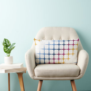 Seamless colorful cross stitch pattern lumbar pillow