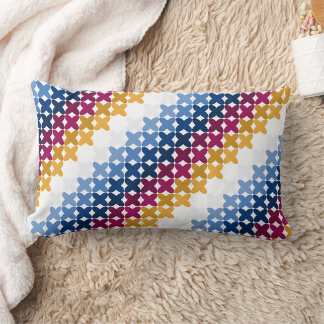 Seamless colorful cross stitch pattern lumbar pillow (Blanket)