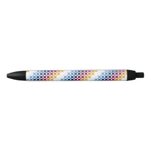 Seamless colorful cross stitch pattern pen