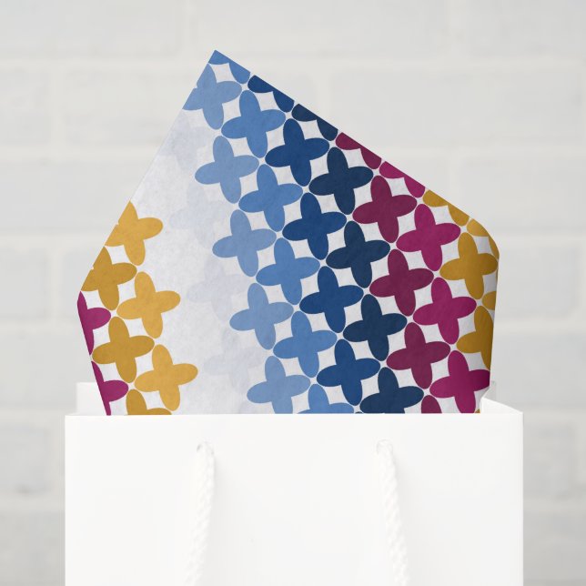 Seamless colorful cross stitch pattern tissue paper (Gift Bag)