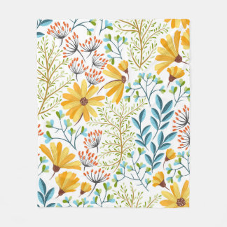Seamless colorful floral background pattern. fleece blanket