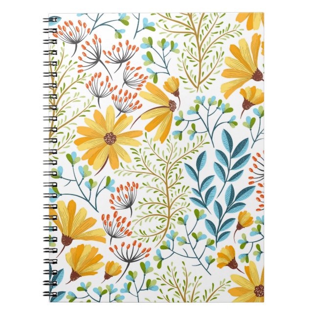 Seamless colorful floral background pattern. notebook (Front)