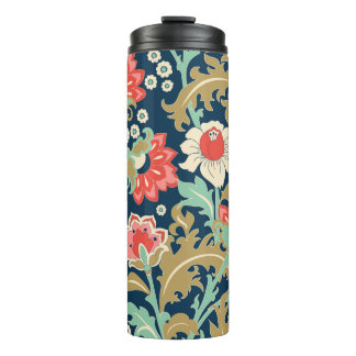 Seamless colorful floral pattern in folk style wit thermal tumbler