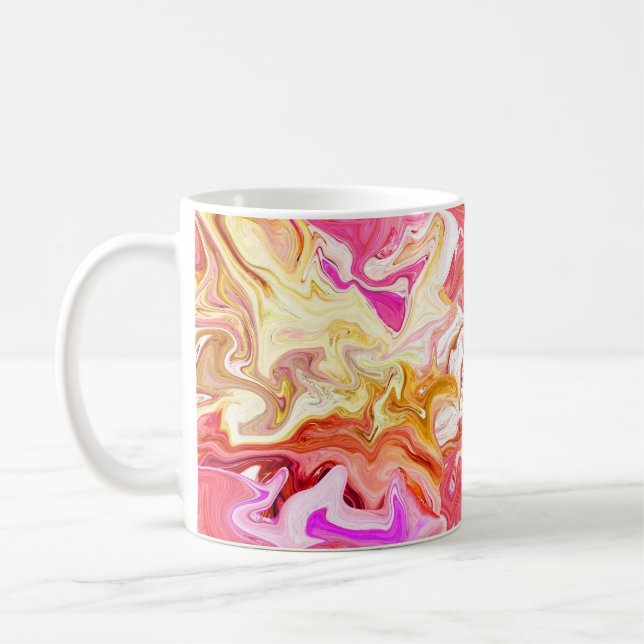 Seamless colorful marble texture, abstract pattern coffee mug (Left)