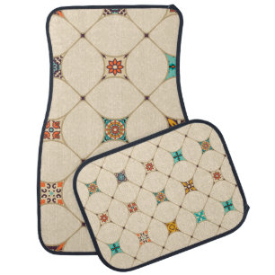Seamless colorful patchwork tile with Islam, Arabi Car Floor Mat