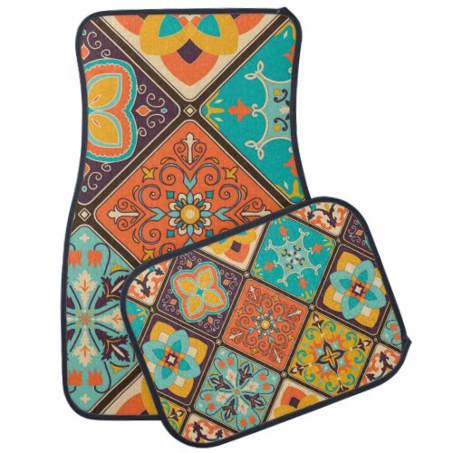Seamless colorful patchwork tile with Islam Arabi Car Floor Mat