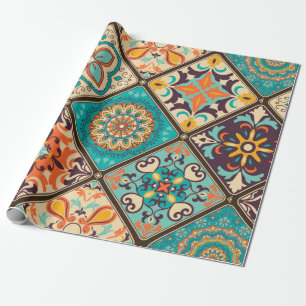 Seamless colorful patchwork tile with Islam, Arabi Wrapping Paper