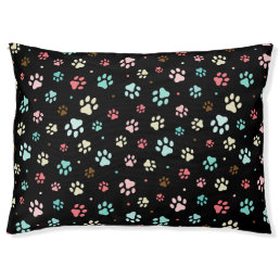 Seamless Colorful Small Dog Paws  Pet Bed