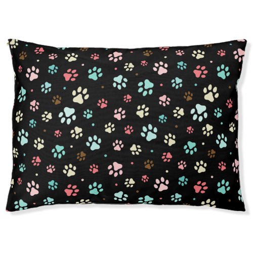 Seamless Colorful Small Dog Paws  Pet Bed