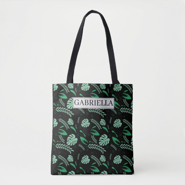 Seamless Colorful Summer Patterns-Custom Name Tote Bag (Front)