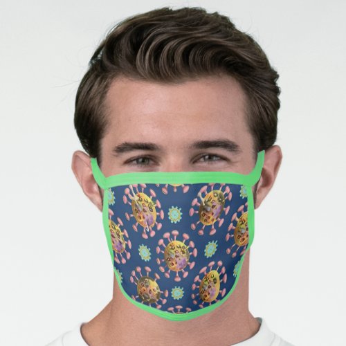 Seamless Coronaviruses Pattern Face Mask