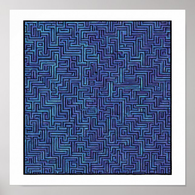 Seamless Cosmic Pattern: Labyrinthine Laser Grid 2 Poster (Front)