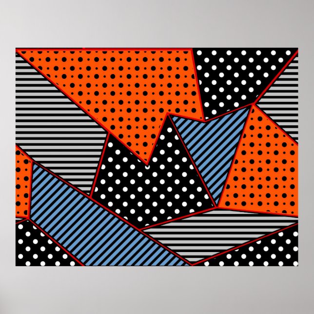 seamless creative pattern with geometric compositi poster (Front)