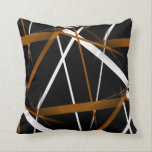 Seamless Criss Cross Sienna Brown and White Lines Throw Pillow<br><div class="desc">Seamless Criss Cross Sienna Brown and White Lines On Black iis an original nonsymmetrical design of red and white lines intersecting a black background. A retro modern pattern perfect for apparel, electronics, stationery and decor. Perfect for those who have eighties vibes theme fashion, art and decor ABOUT THE ART ©‎...</div>