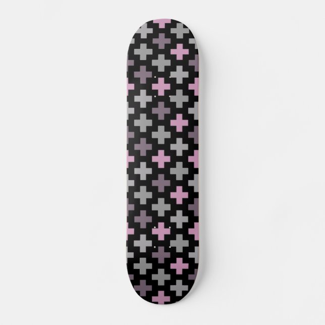 Seamless Cross Pattern Skateboard Deck (Front)