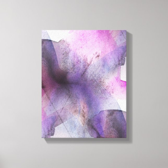 seamless cubism purple abstract art canvas print (Front)