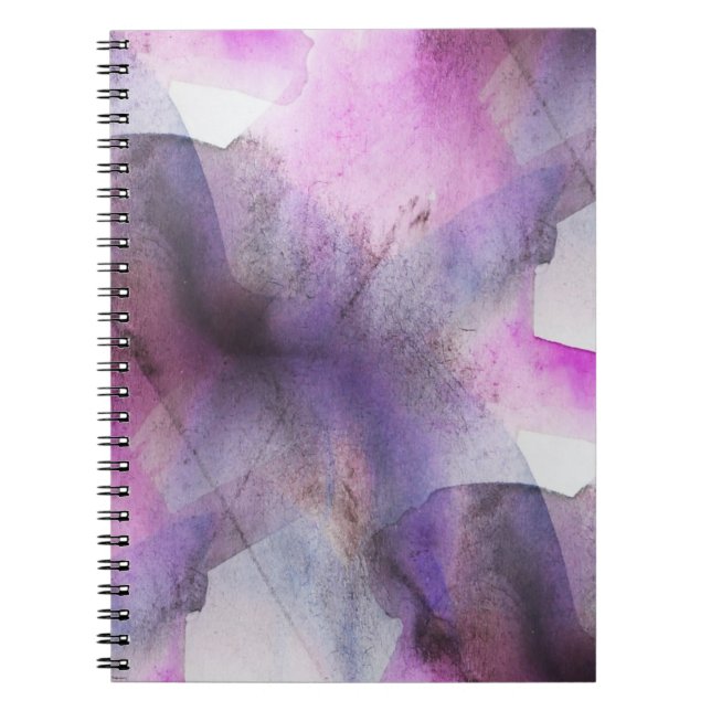 seamless cubism purple abstract art notebook (Front)