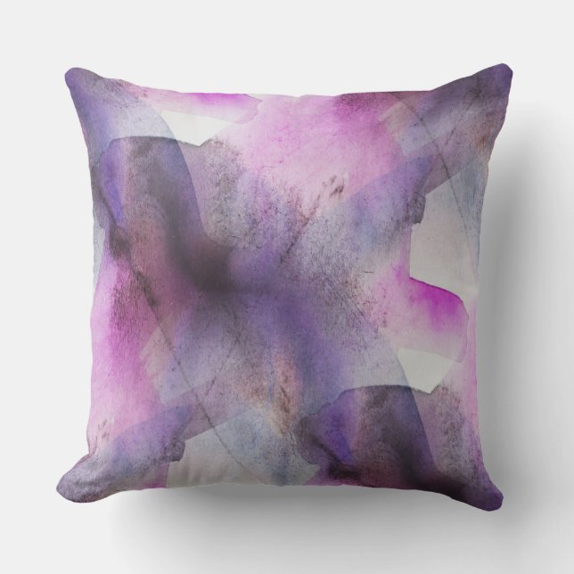 seamless cubism purple abstract art throw pillow (Front)