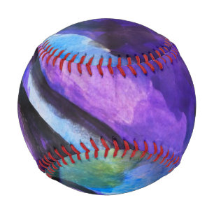 seamless cubism purple, blue abstract art baseball