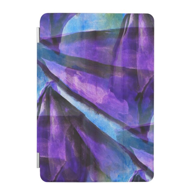 seamless cubism purple, blue abstract art iPad mini cover (Front)
