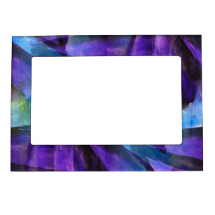 seamless cubism purple, blue abstract art magnetic picture frame