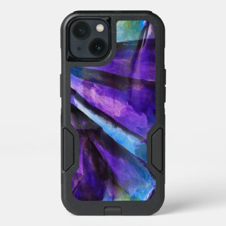 Seamless Cubism Purple, Blue Abstract Art Iphone 13 Case