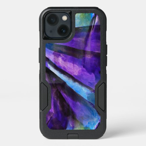 seamless cubism purple blue abstract art iPhone 13 case