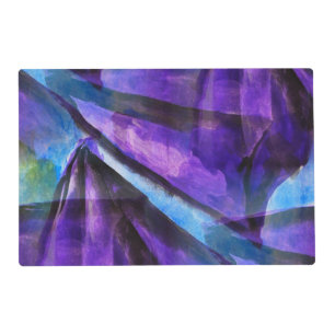 seamless cubism purple, blue abstract art placemat