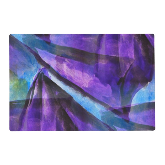 seamless cubism purple, blue abstract art placemat (Front)
