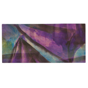 seamless cubism purple, blue abstract art wood flash drive
