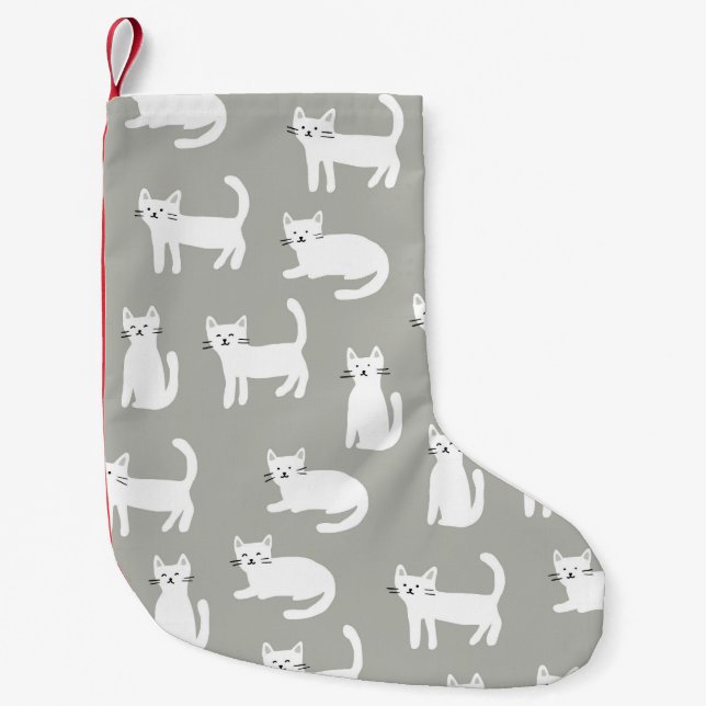 Seamless cute cats pattern, playful design. small christmas stocking (Front)